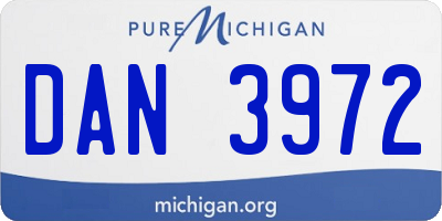 MI license plate DAN3972