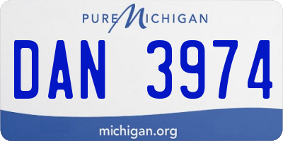 MI license plate DAN3974