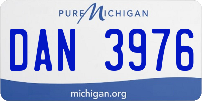 MI license plate DAN3976
