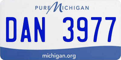 MI license plate DAN3977