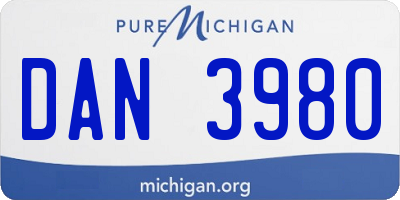 MI license plate DAN3980