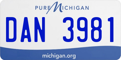 MI license plate DAN3981