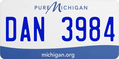 MI license plate DAN3984