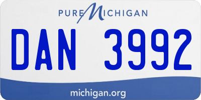 MI license plate DAN3992