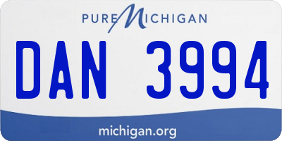 MI license plate DAN3994