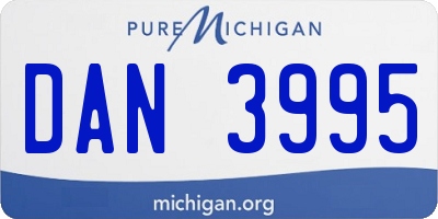 MI license plate DAN3995