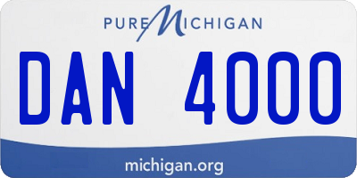 MI license plate DAN4000