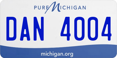 MI license plate DAN4004