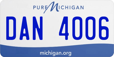 MI license plate DAN4006