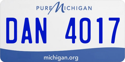 MI license plate DAN4017