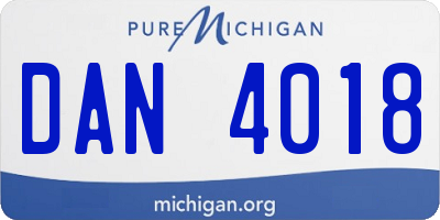 MI license plate DAN4018