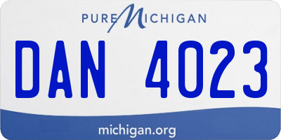 MI license plate DAN4023