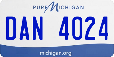 MI license plate DAN4024
