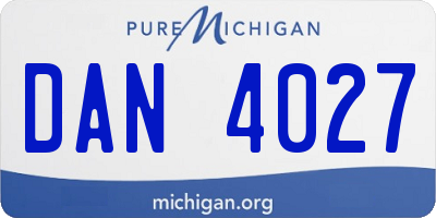 MI license plate DAN4027