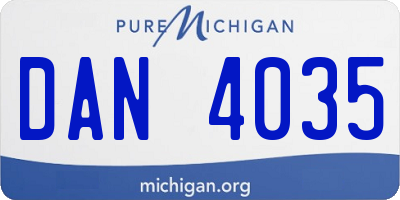 MI license plate DAN4035
