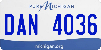 MI license plate DAN4036