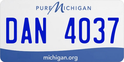 MI license plate DAN4037