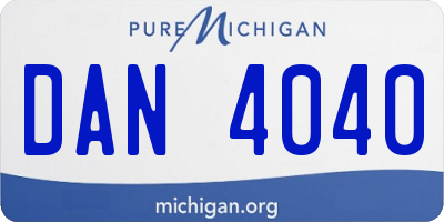 MI license plate DAN4040