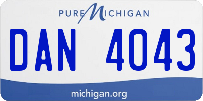 MI license plate DAN4043