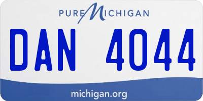 MI license plate DAN4044