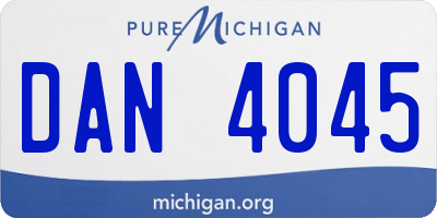 MI license plate DAN4045
