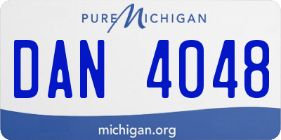 MI license plate DAN4048