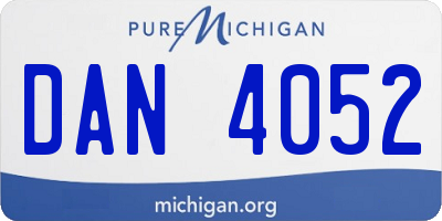 MI license plate DAN4052