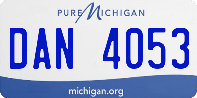 MI license plate DAN4053