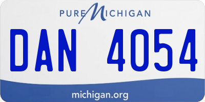 MI license plate DAN4054