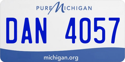 MI license plate DAN4057