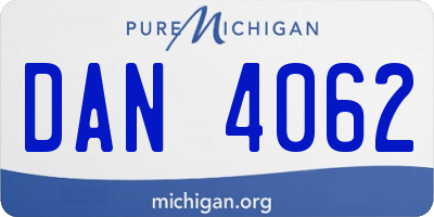 MI license plate DAN4062