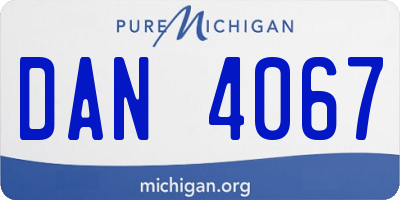 MI license plate DAN4067