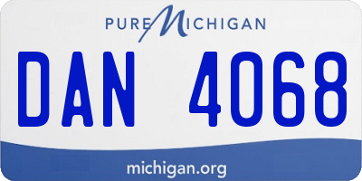 MI license plate DAN4068