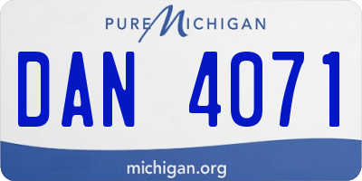 MI license plate DAN4071