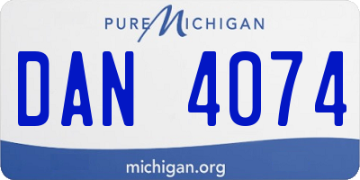 MI license plate DAN4074