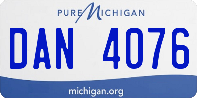 MI license plate DAN4076
