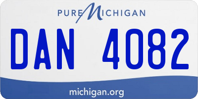 MI license plate DAN4082