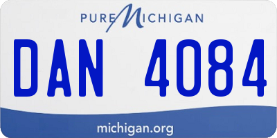 MI license plate DAN4084