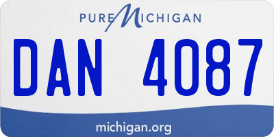 MI license plate DAN4087
