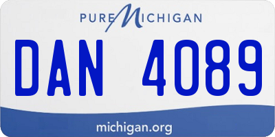 MI license plate DAN4089