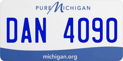 MI license plate DAN4090