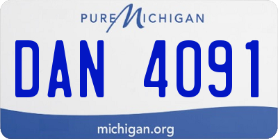 MI license plate DAN4091