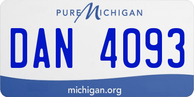 MI license plate DAN4093