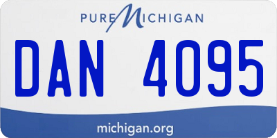 MI license plate DAN4095