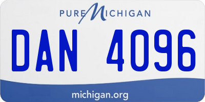 MI license plate DAN4096
