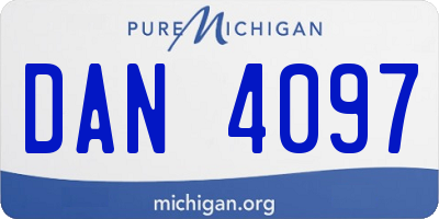 MI license plate DAN4097