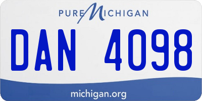 MI license plate DAN4098