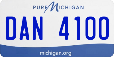 MI license plate DAN4100