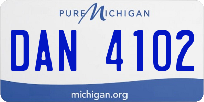 MI license plate DAN4102