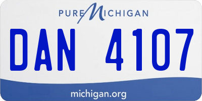 MI license plate DAN4107